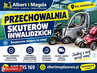 Przechowalnia i Serwis skuterów inwalidzkich / PRZECHOWALNIA NA ZIMĘ - WARSZAWIAK.EU