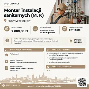 [ePraca] Monter instalacji  sanitarnych (M, K) - DEALLO.PL
