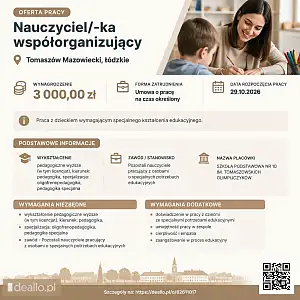 [ePraca] nauczyciel/-ka współorganizujący - DEALLO.PL